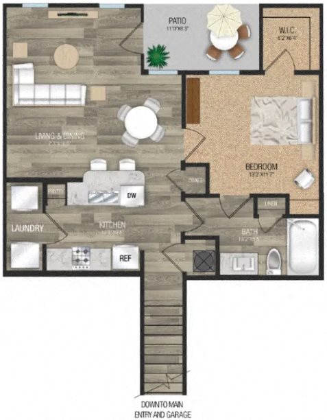 One bedroom floor plan